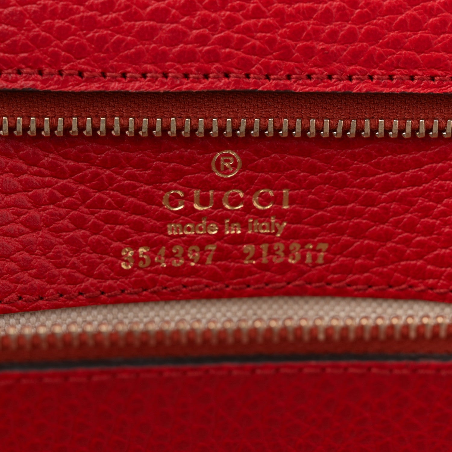 Gucci Dollar Calfskin Medium Swing Tote Red 6 of 10
