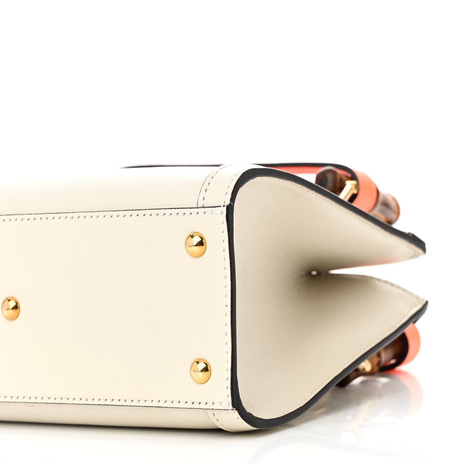 Gucci Wonka Grain Calfskin Mini Diana Tote Bag Mystic White Orange Fluo 10 of 10