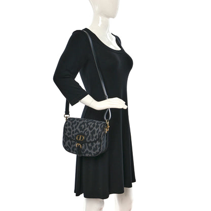 Christian Dior Canvas Mizza Embroidered Medium Bobby Flap Grey Black 2 of 8