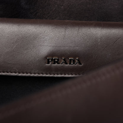 Prada City Calfskin Convertible Top Handle Tote Caffe Black 8 of 10