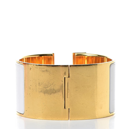 Hermes Enamel Extra Wide Clic Clac H Bracelet PM White 3 of 8