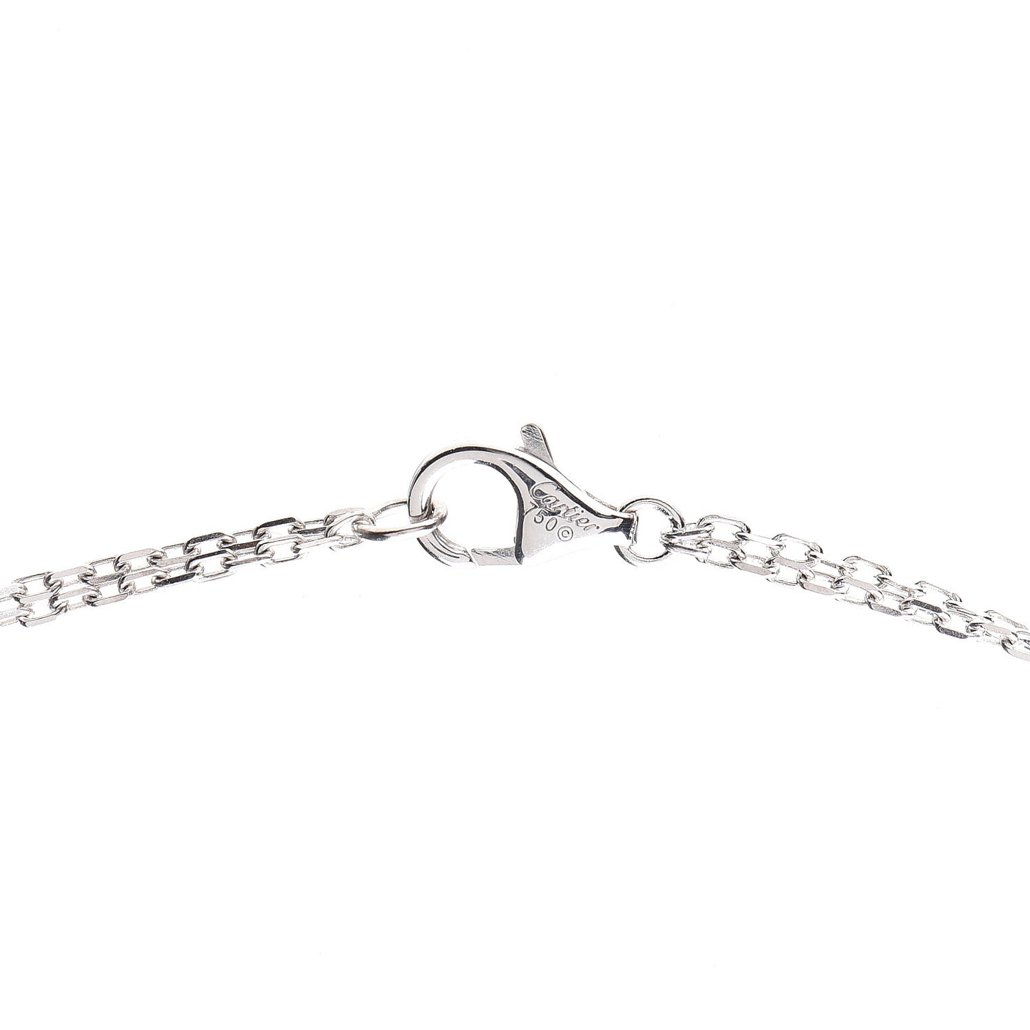 18K White Gold 2 Diamond LOVE Necklace