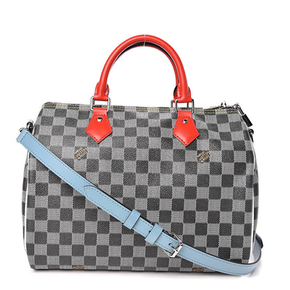 Louis Vuitton Damier Speedy Bandouliere 30 Black White 1 of 11