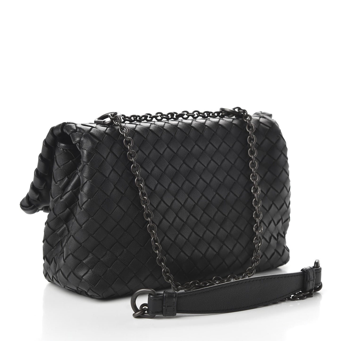 Nappa Intrecciato Baby Olimpia Shoulder Bag Black