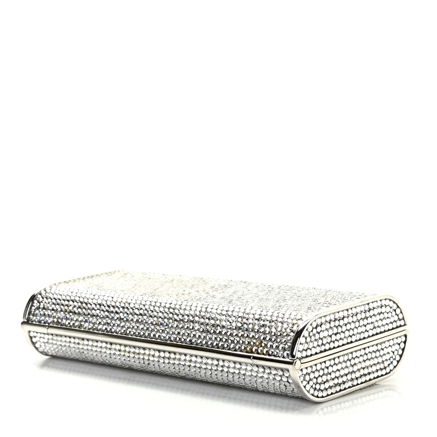 Swarovski Crystal Minaudiere Clutch Silver