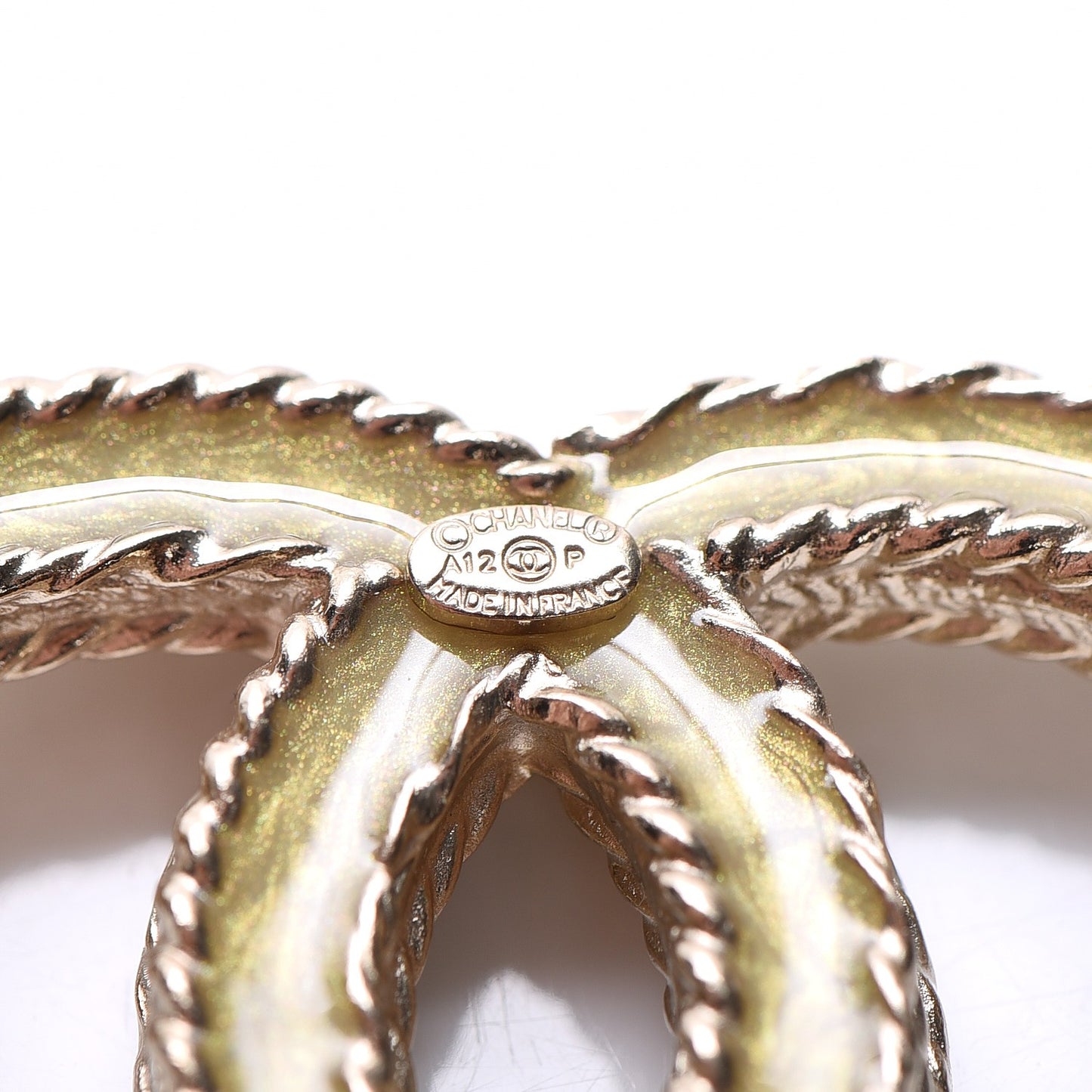Crystal CC Brooch Light Gold