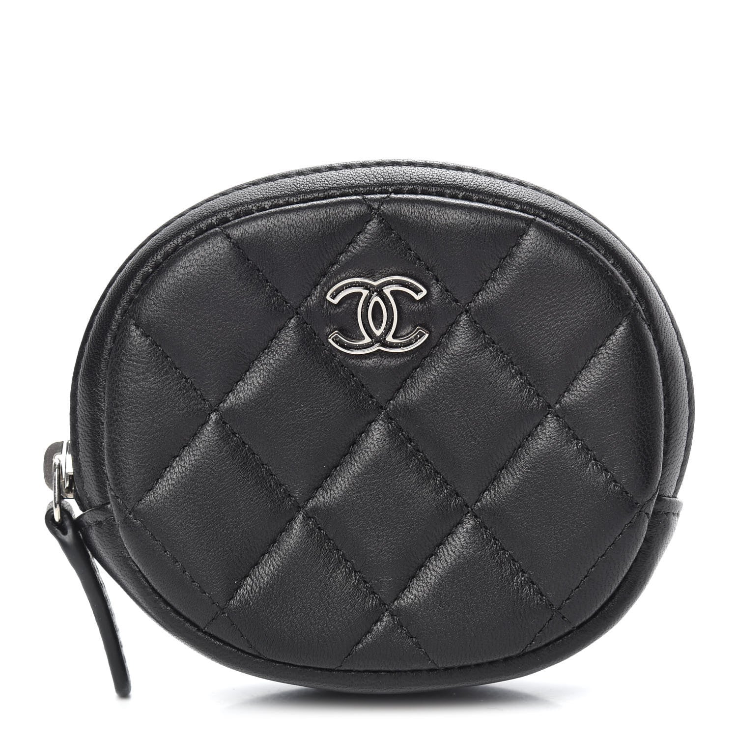 Chanel Lambskin Quilted Zip Around Classic Coin Purse Black 1 of 7