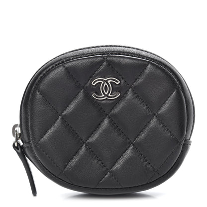 Chanel Lambskin Quilted Zip Around Classic Coin Purse Black 1 of 7