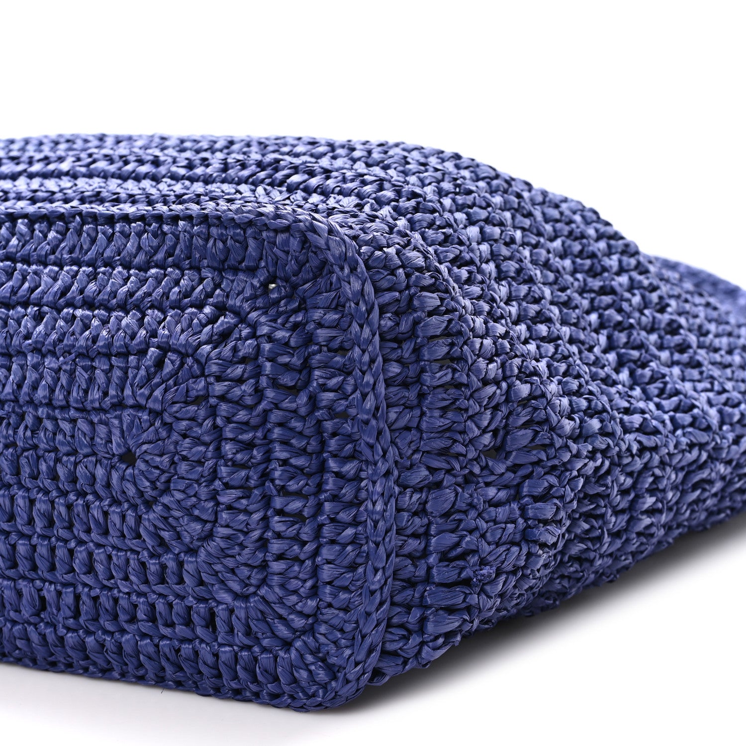 Saint Laurent Raffia Rive Gauche Tote Blue 10 of 12