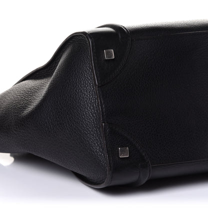 Celine Drummed Calfskin Mini Luggage Black 5 of 10