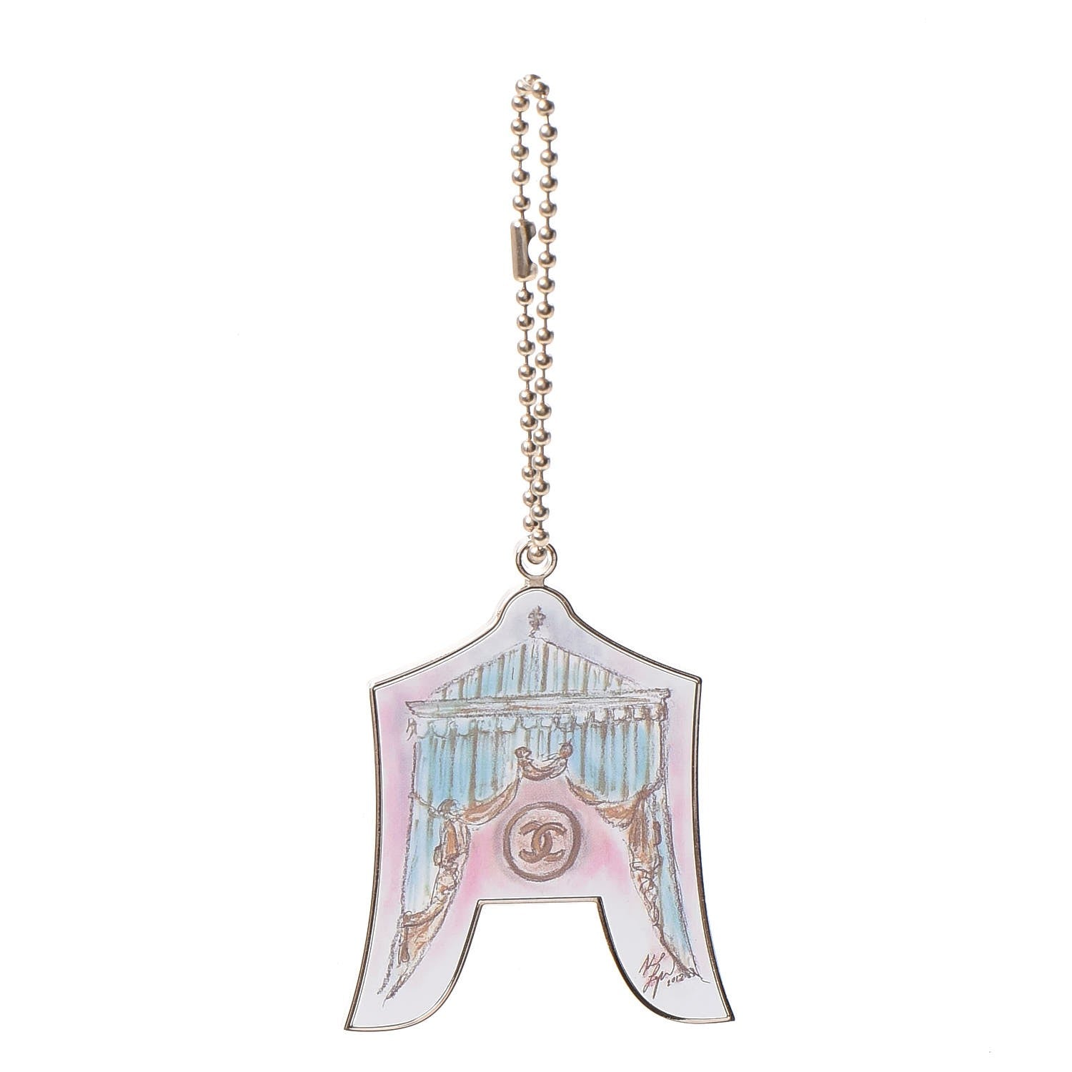 Chanel Enamel Circus Tent Bag Charm Pink Blue Silver 1 of 4