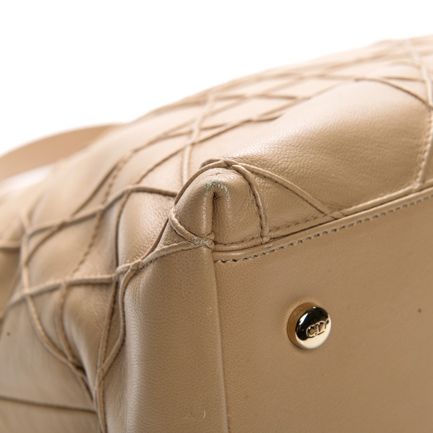 Lambskin Cannage Medium Granville Tote Beige