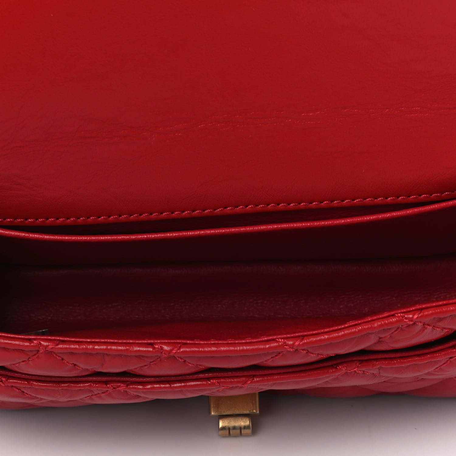 Chanel Aged Calfskin Quilted 2.55 Reissue Flap Belt Bag Red 4 of 4