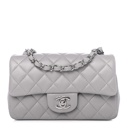 Chanel Lambskin Quilted Mini Rectangular Flap Grey 1 of 4