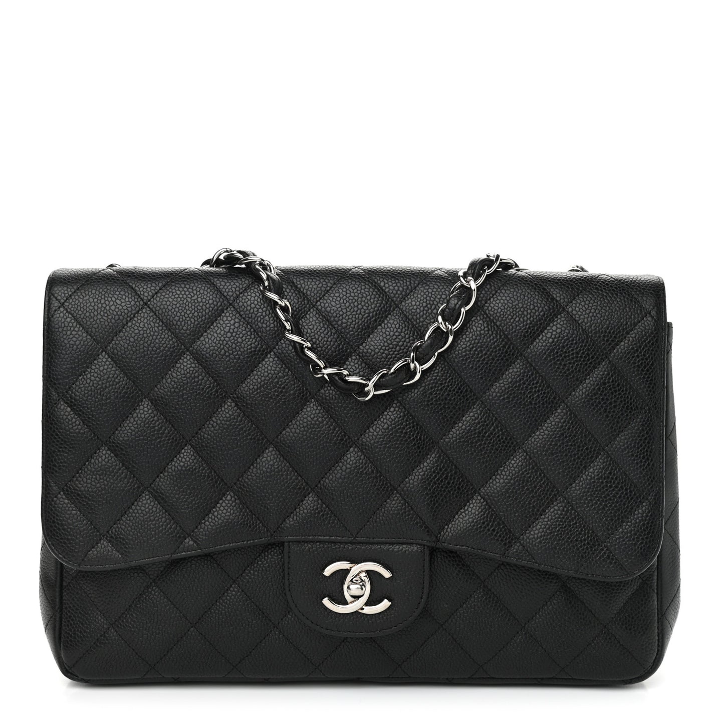 Caviar Quilted Jumbo Single Flap Black