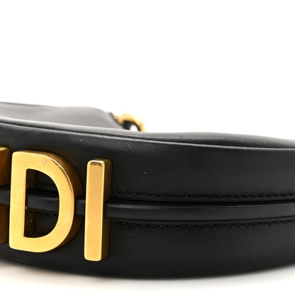 Fendi Vitello Grace Matte Nano Fendigraphy Hobo Charm Black 9 of 11