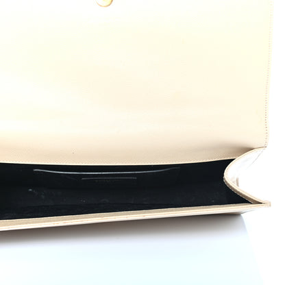 Saint Laurent Grain De Poudre Classic Monogram Cassandre Clutch Nude 5 of 12