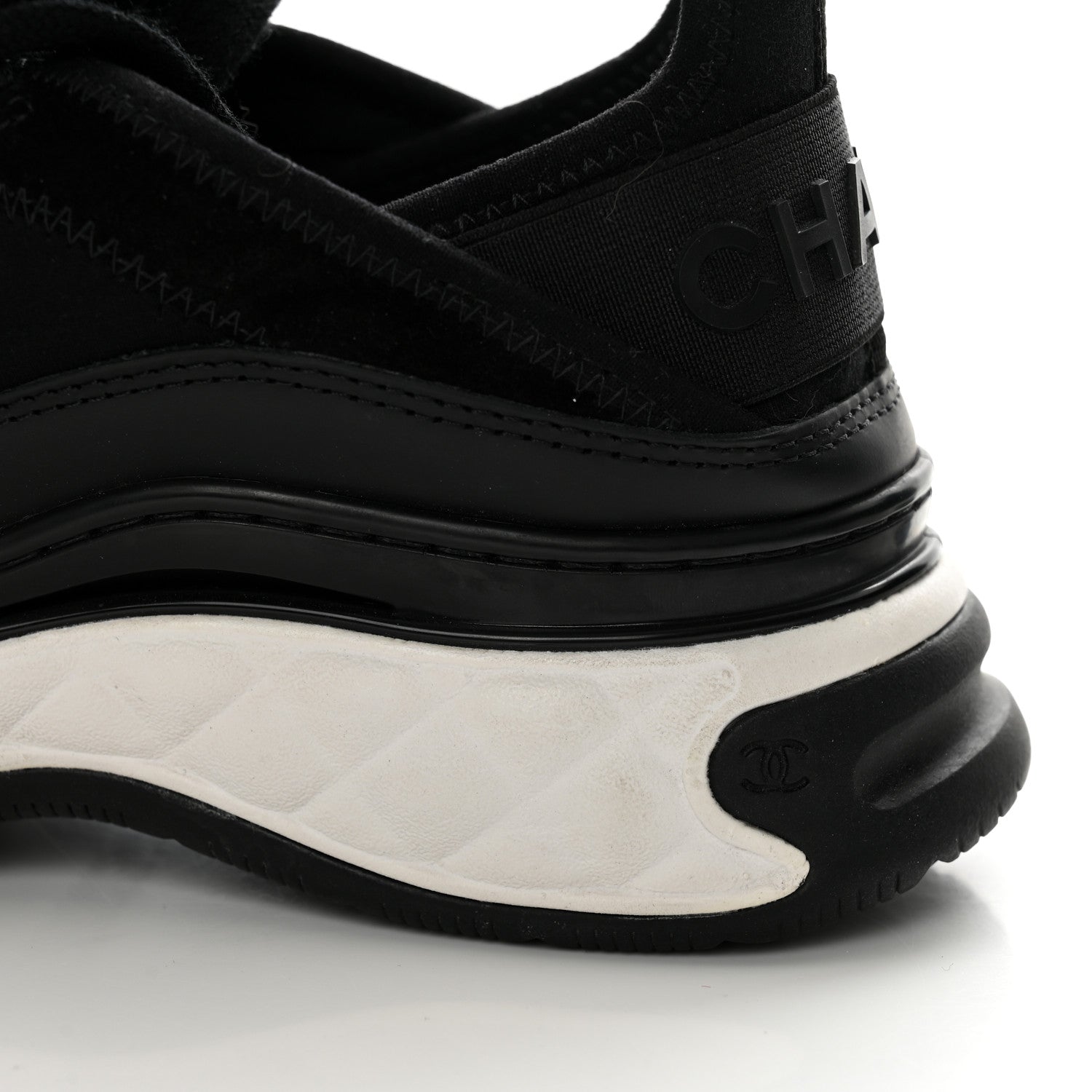 Chanel Velvet Calfskin Mixed Fibers CC Sneakers 37 Black 12 of 23