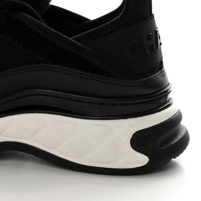 Chanel Velvet Calfskin Mixed Fibers CC Sneakers 37 Black 12 of 23