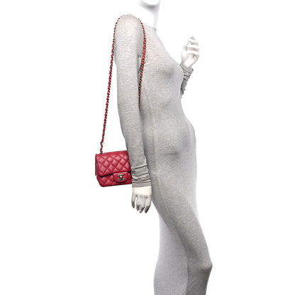 Chanel Lambskin Quilted Mini Square Flap Dark Pink 2 of 10