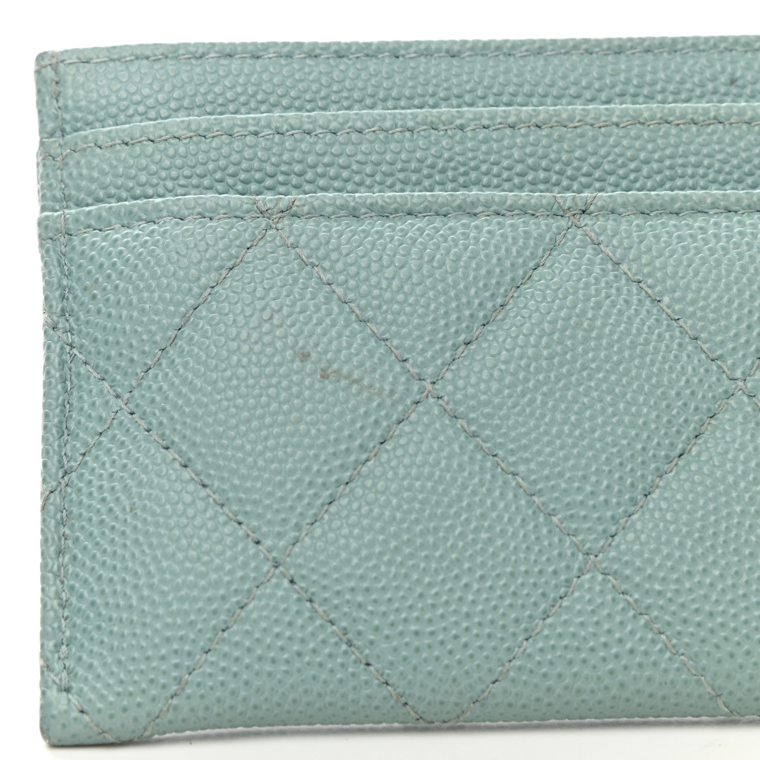 Chanel Caviar Quilted Filigree Card Holder Light Blue 9 of 10