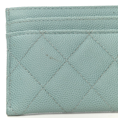 Chanel Caviar Quilted Filigree Card Holder Light Blue 9 of 10