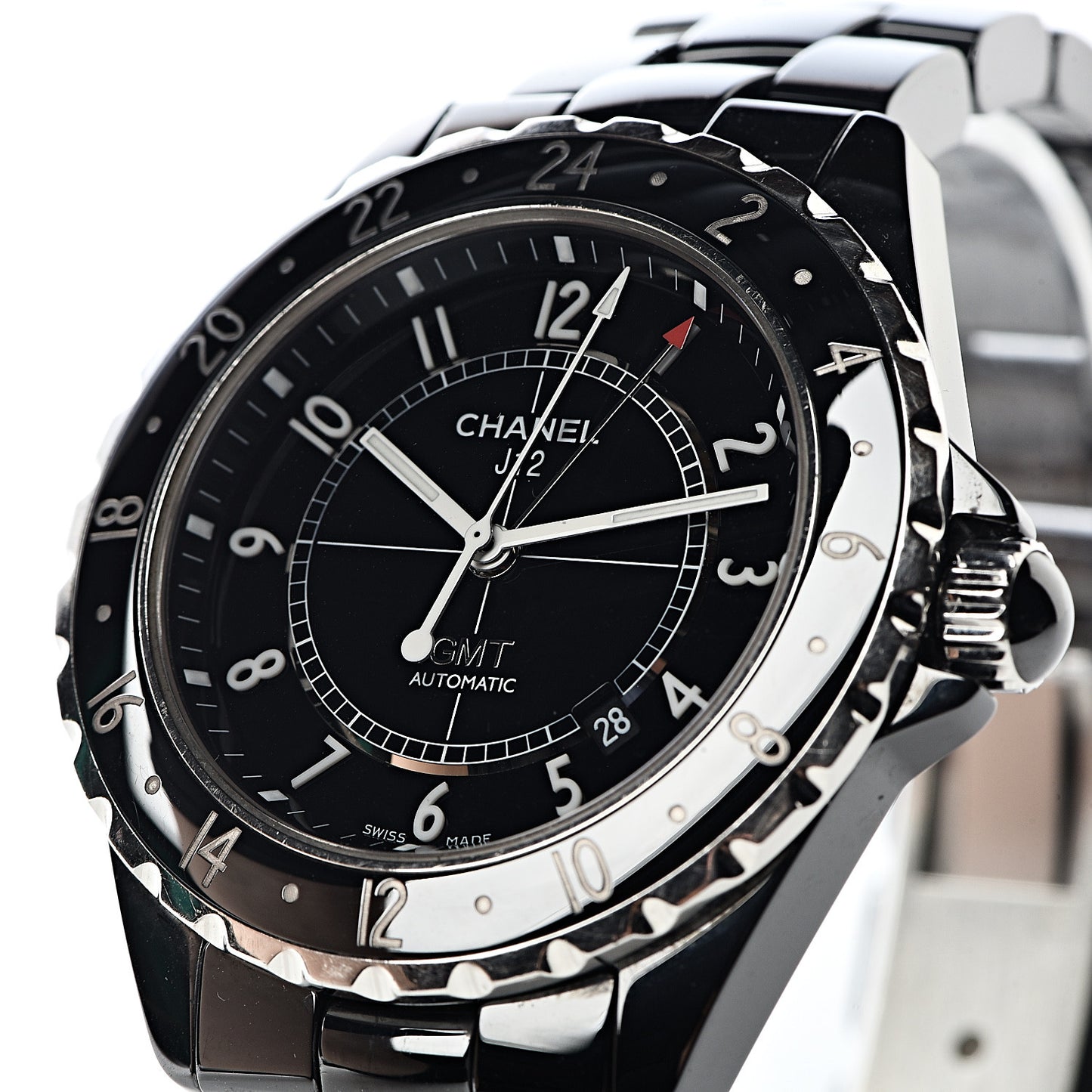 Stainless Steel Ceramic 41mm J12 GMT Automatic Watch Black