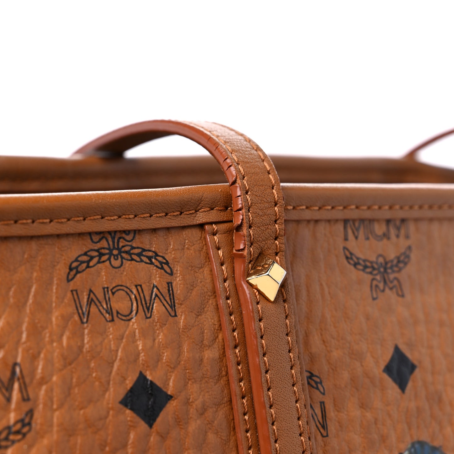 Visetos Medium Rabbit Top Zip Shopper Tote Cognac