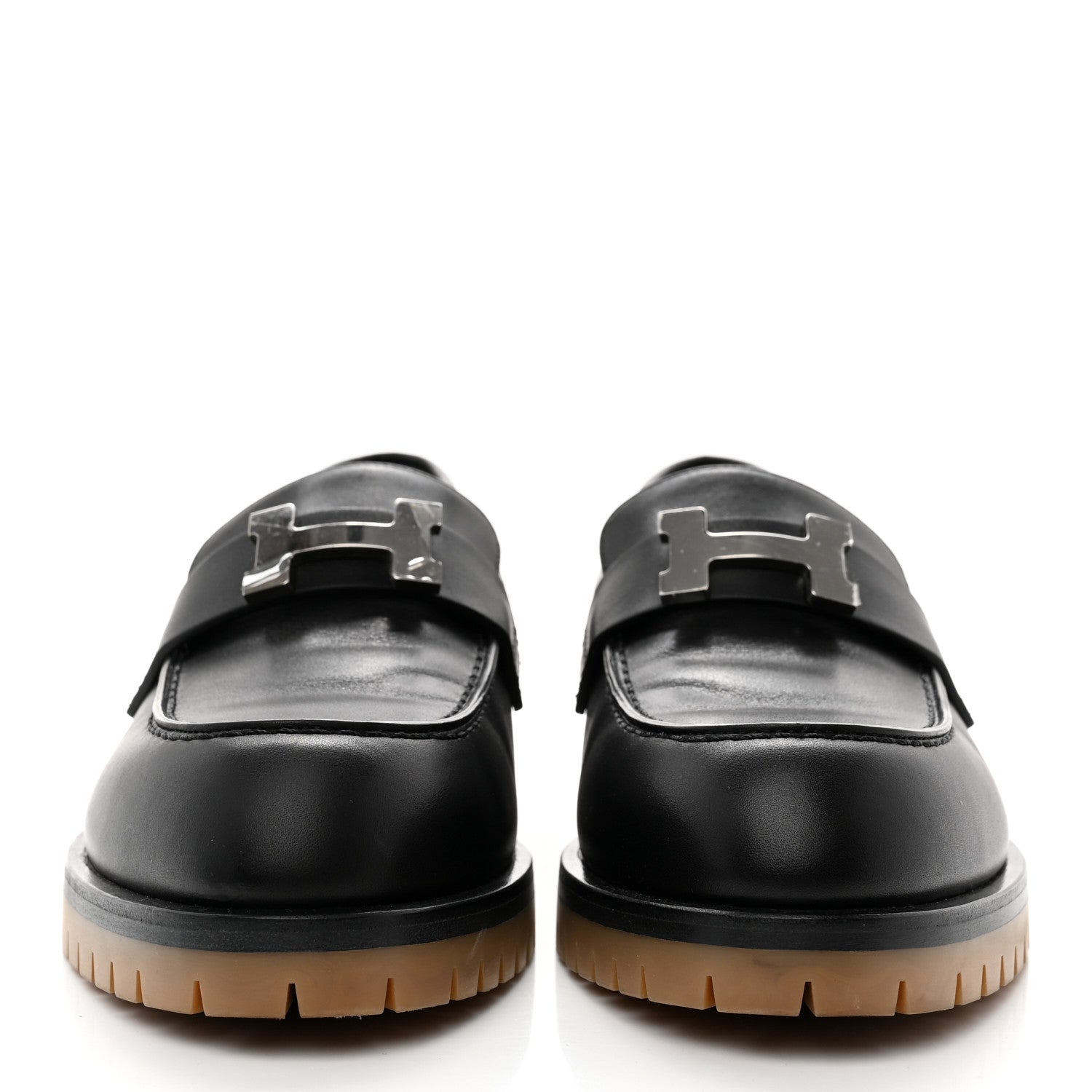 Hermes Calfskin Womens Faubourg Loafers 37 Black 2 of 8