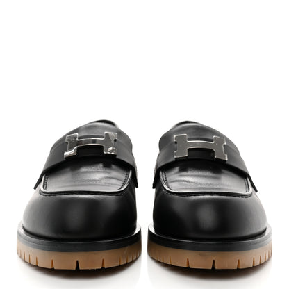 Hermes Calfskin Womens Faubourg Loafers 37 Black 2 of 8