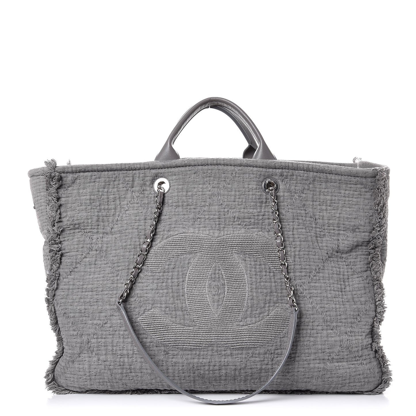 Canvas Extra Large Double Face Shopping Tote Grey