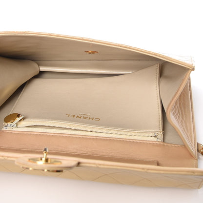 Chanel Lambskin Stitched Small Single Flap Beige 5 of 9