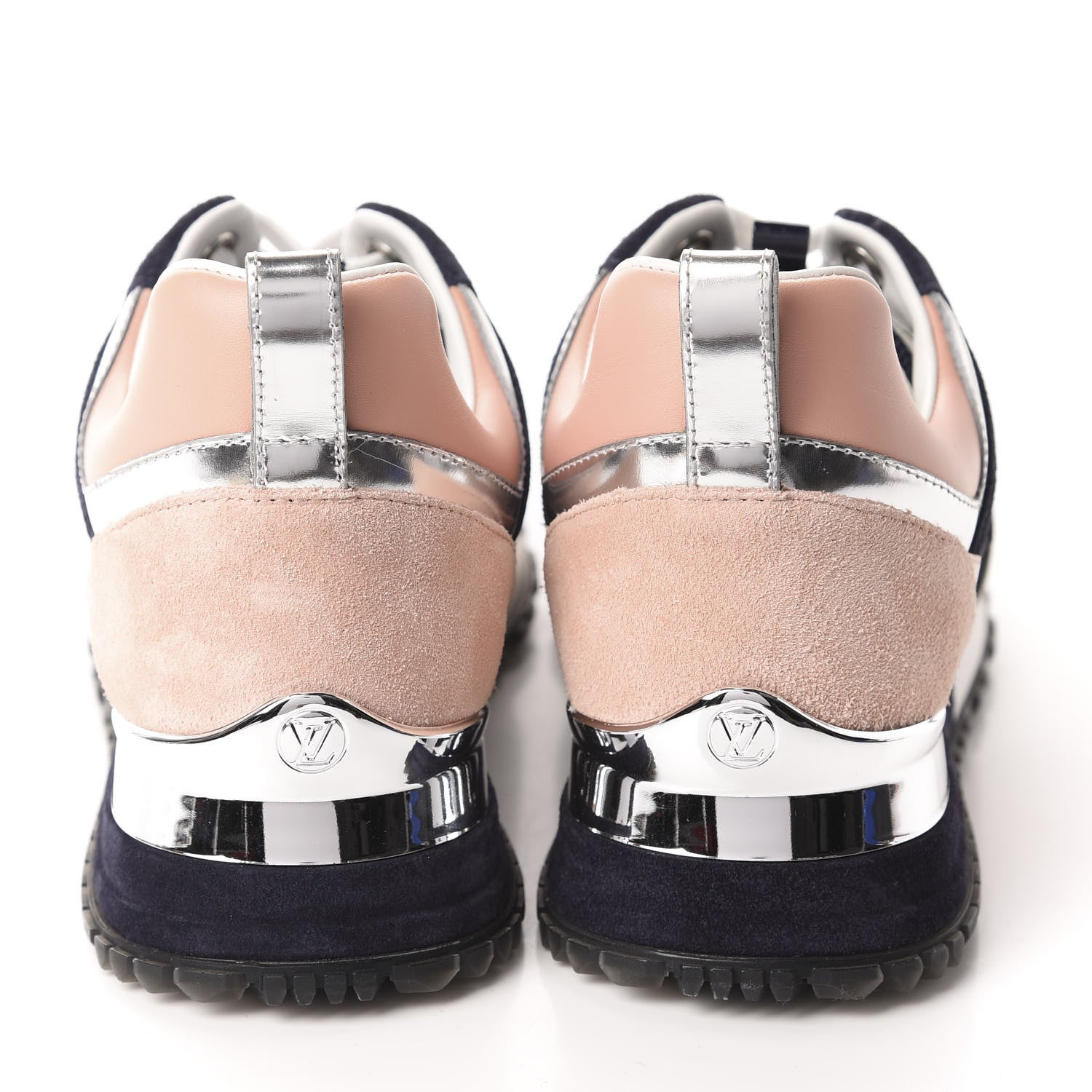 Louis Vuitton Suede Calfskin Run Away Sneakers 36 Blue Pink White 5 of 10