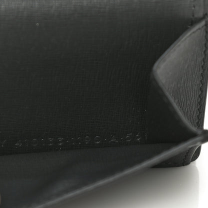 Balenciaga Striped Calfskin Logo Bi-Color Mini Wallet Grey Green 8 of 13