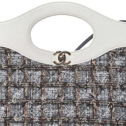 Chanel Tweed Calfskin Quilted Large 31 Shopping Bag White Multicolor 11 of 11