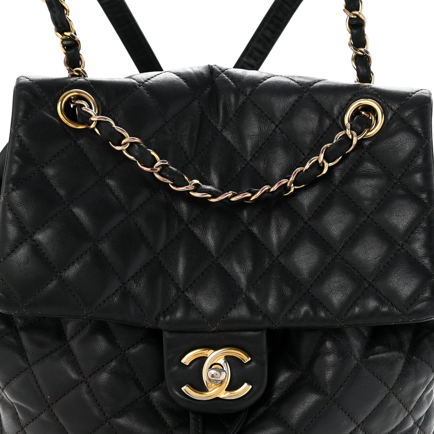Lambskin Quilted Large Urban Spirit Backpack Black