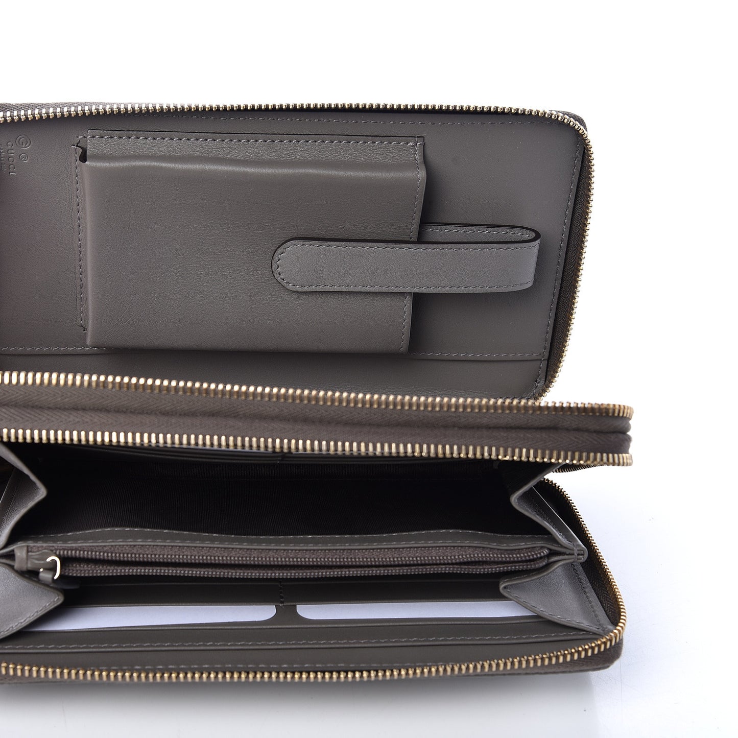 Soft Microguccissima Zip Around Top Handle Travel Wallet Loess