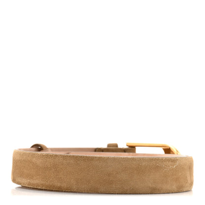 Khaite Suede Dome Belt 70 28 Mud 2 of 7