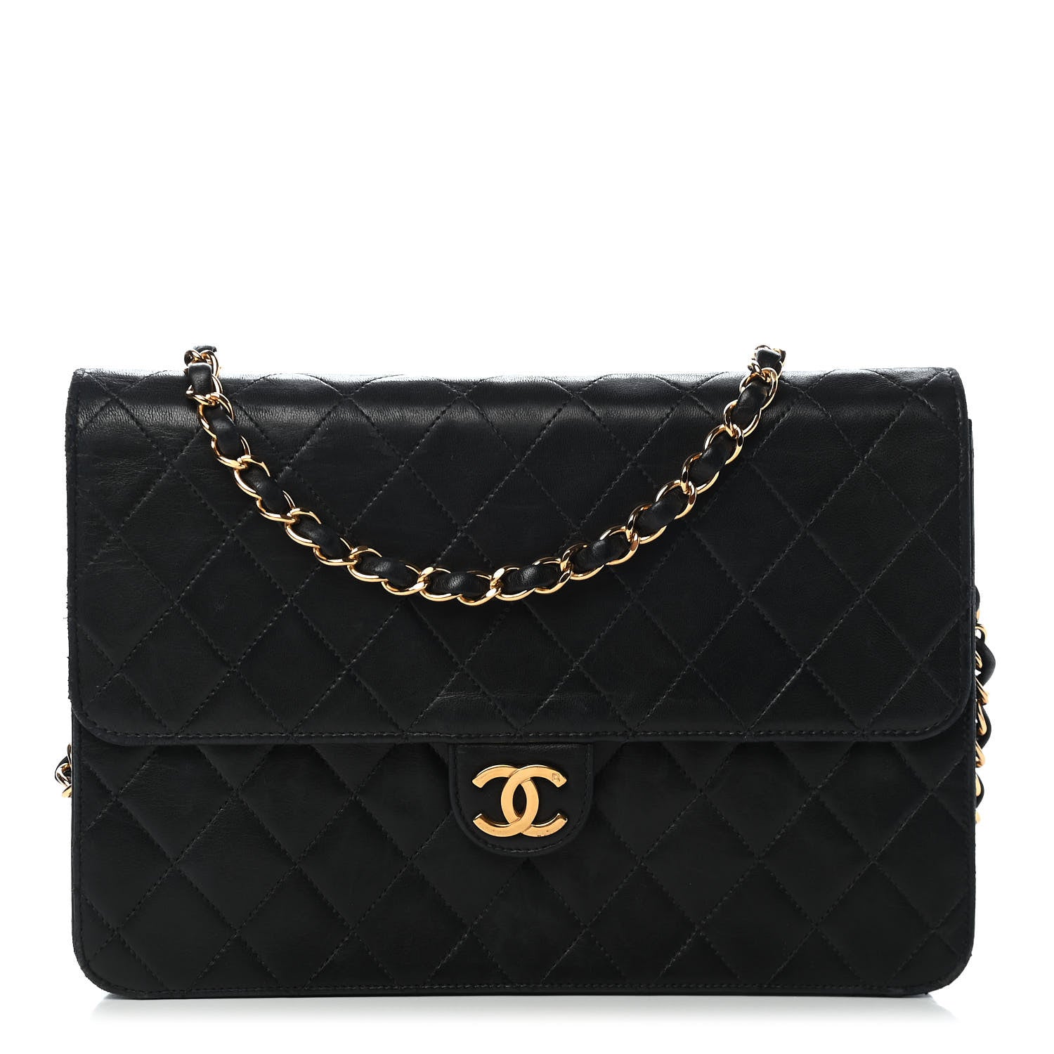 Chanel Lambskin Quilted Medium Single Flap Black 1 of 8