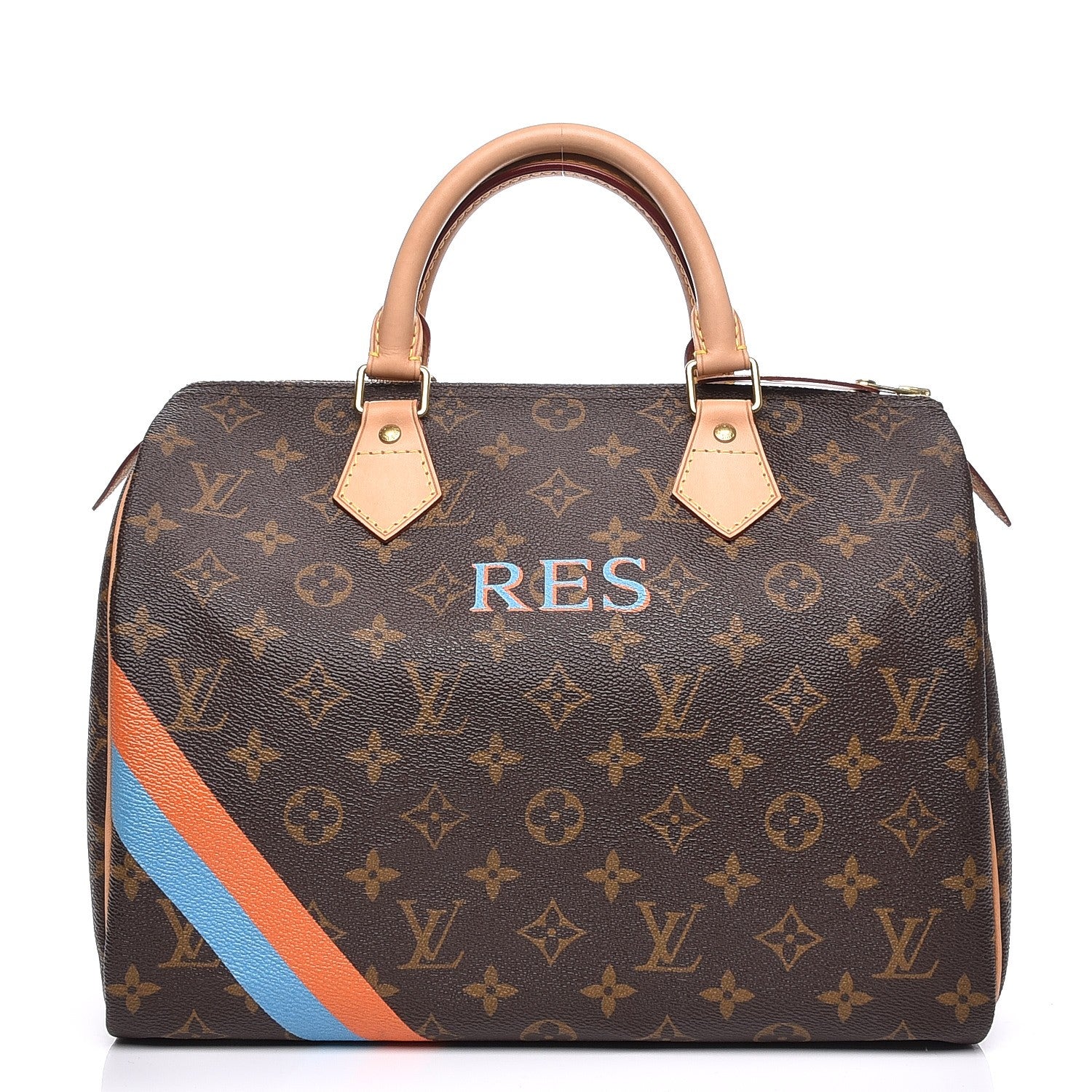 Louis Vuitton Monogram My LV Heritage Speedy 30 Blue Clair Orange 1 of 7