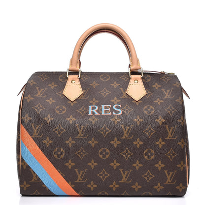 Louis Vuitton Monogram My LV Heritage Speedy 30 Blue Clair Orange 1 of 7