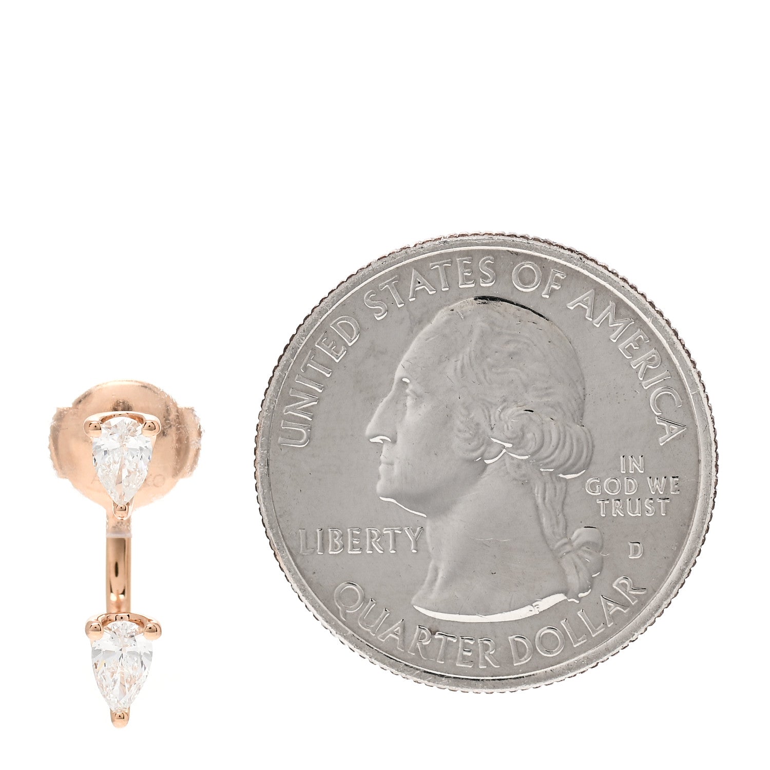 Anita Ko 18K Rose Gold Diamond Pear Orbit Earring 2 of 5