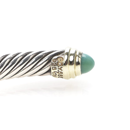David Yurman Sterling Silver 14K Yellow Gold Turquoise 5mm Cable Classics Petite Color Bracelet 5 of 6