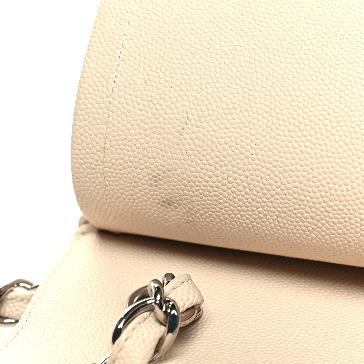Chanel Caviar Quilted Jumbo Double Flap Ivory 11 of 12