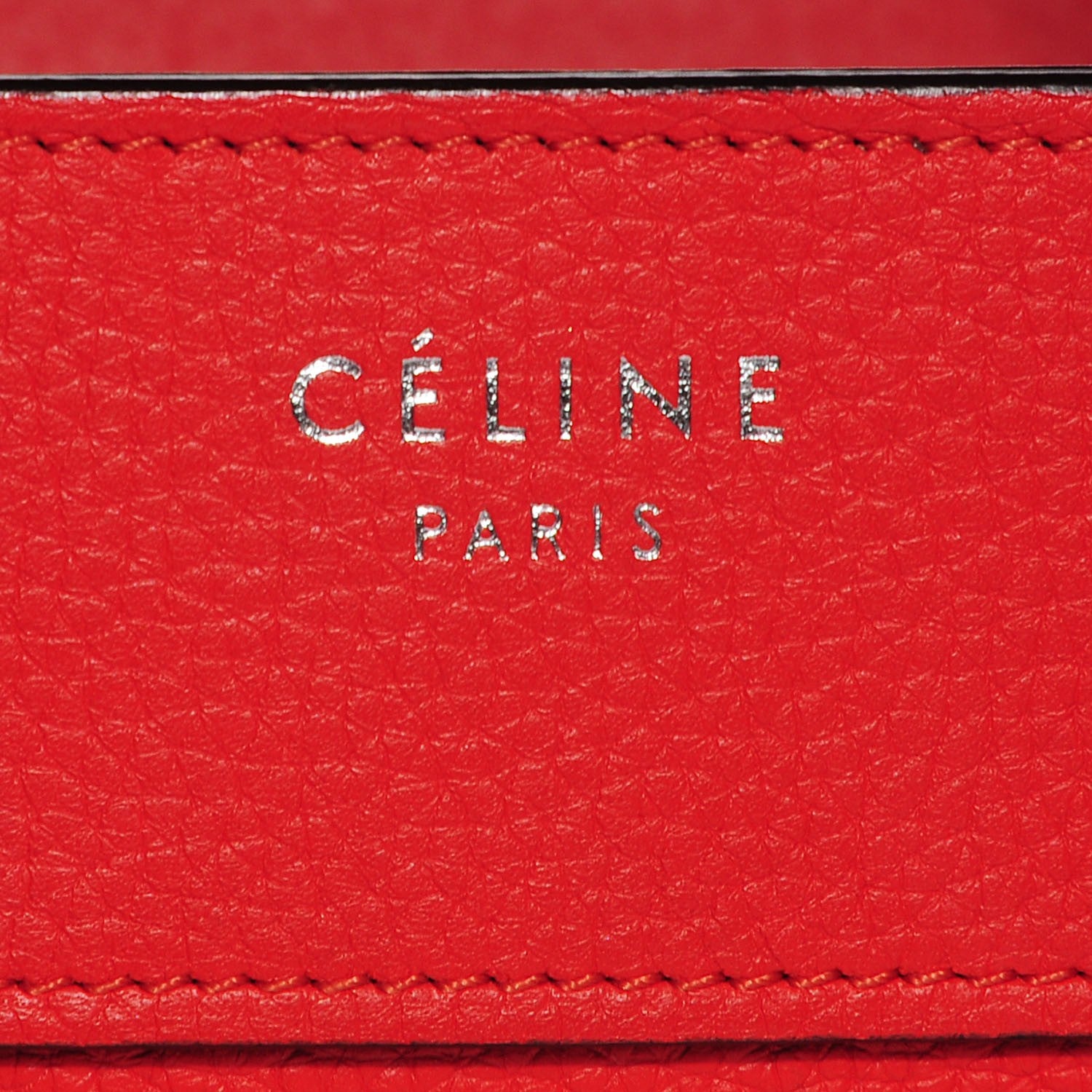 Celine Drummed Calfskin Micro Luggage Vermillion 9 of 9