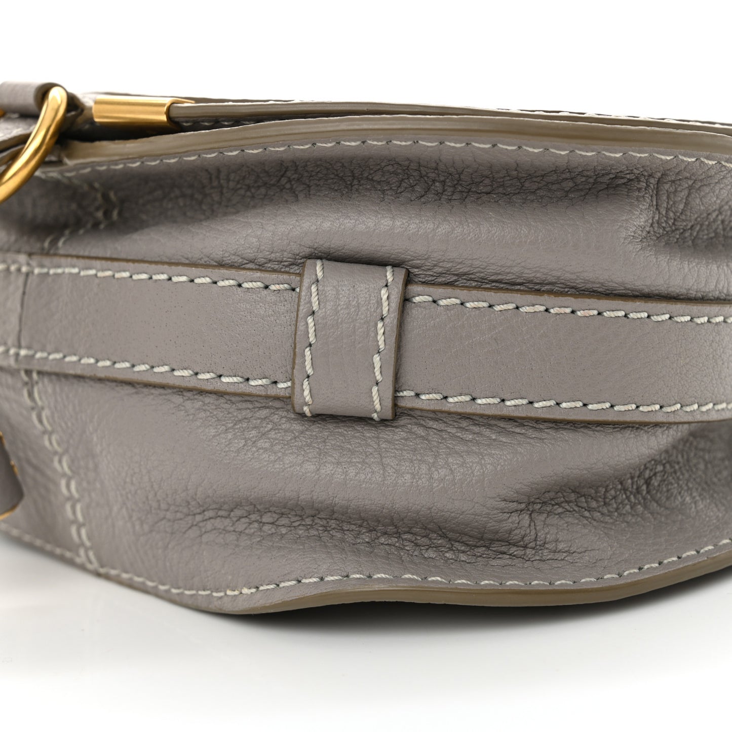 Calfskin Mini Marcie Round Crossbody Bag Cashmere Grey