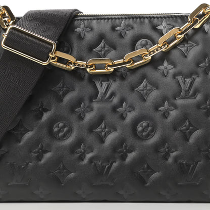 Louis Vuitton Lambskin Embossed Monogram Coussin PM Black 7 of 10