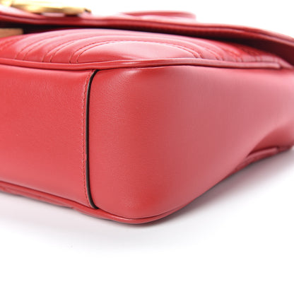 Gucci Calfskin Matelasse Small GG Marmont Shoulder Bag Hibiscus Red 10 of 10