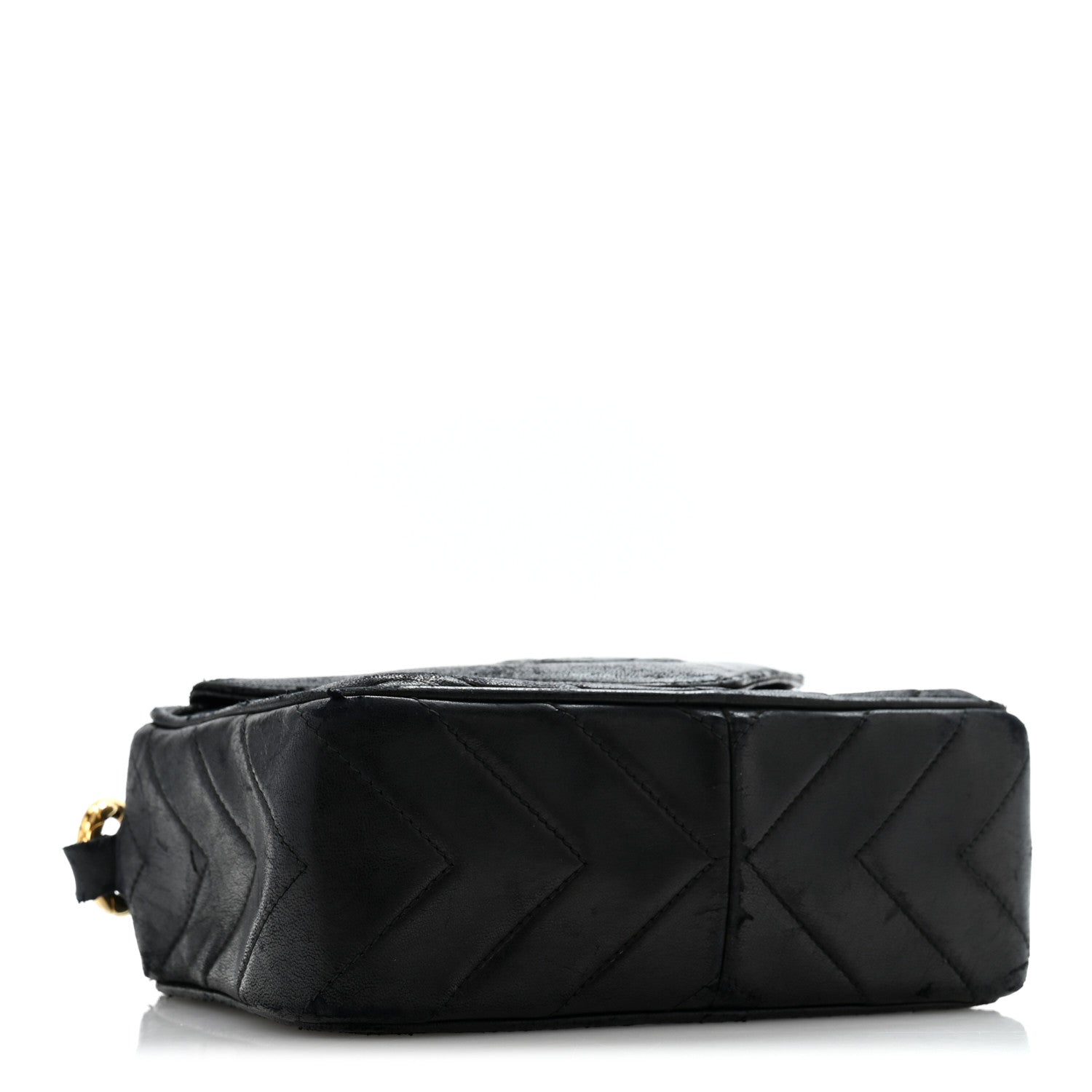 Chanel Lambskin Chevron Quilted Tassel Camera Case Black 4 of 14