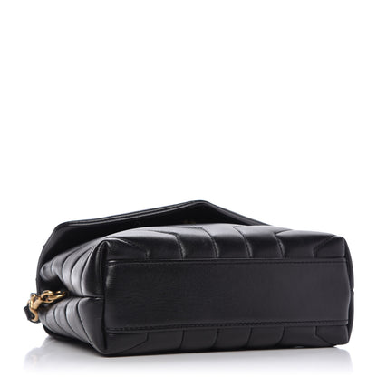 Saint Laurent Calfskin Y Quilted Monogram Toy Loulou Crossbody Bag Black 4 of 9